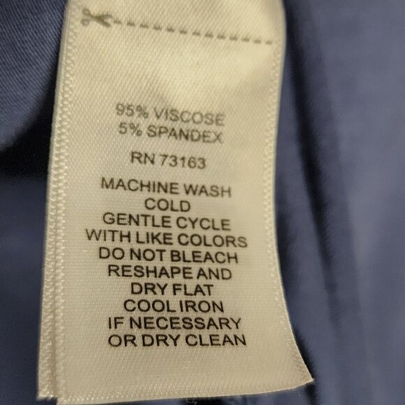 Cable & Gauge Dress Womens Size XL Solid All Blue Short Sleeve Pullover - Picture 7 of 7